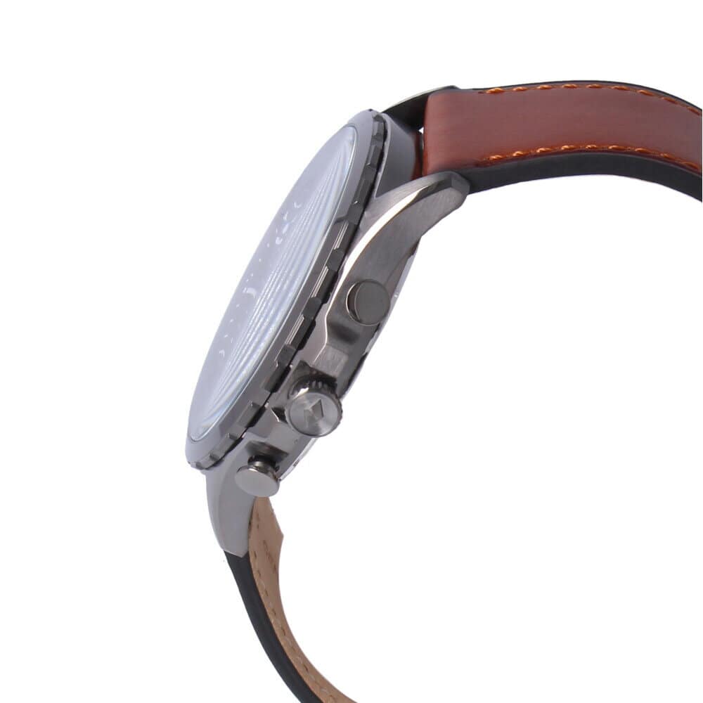 Fossil Forrester Brown Leather Strap Gray Dial Chronograph Quartz Watch for Gents - FS5815