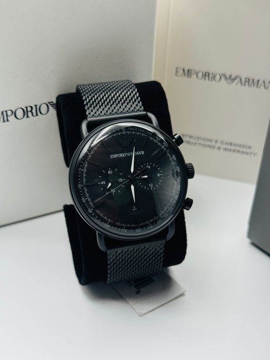 Emporio Armani AR-11264 Jet Black Original For Mens 43mm Quartz