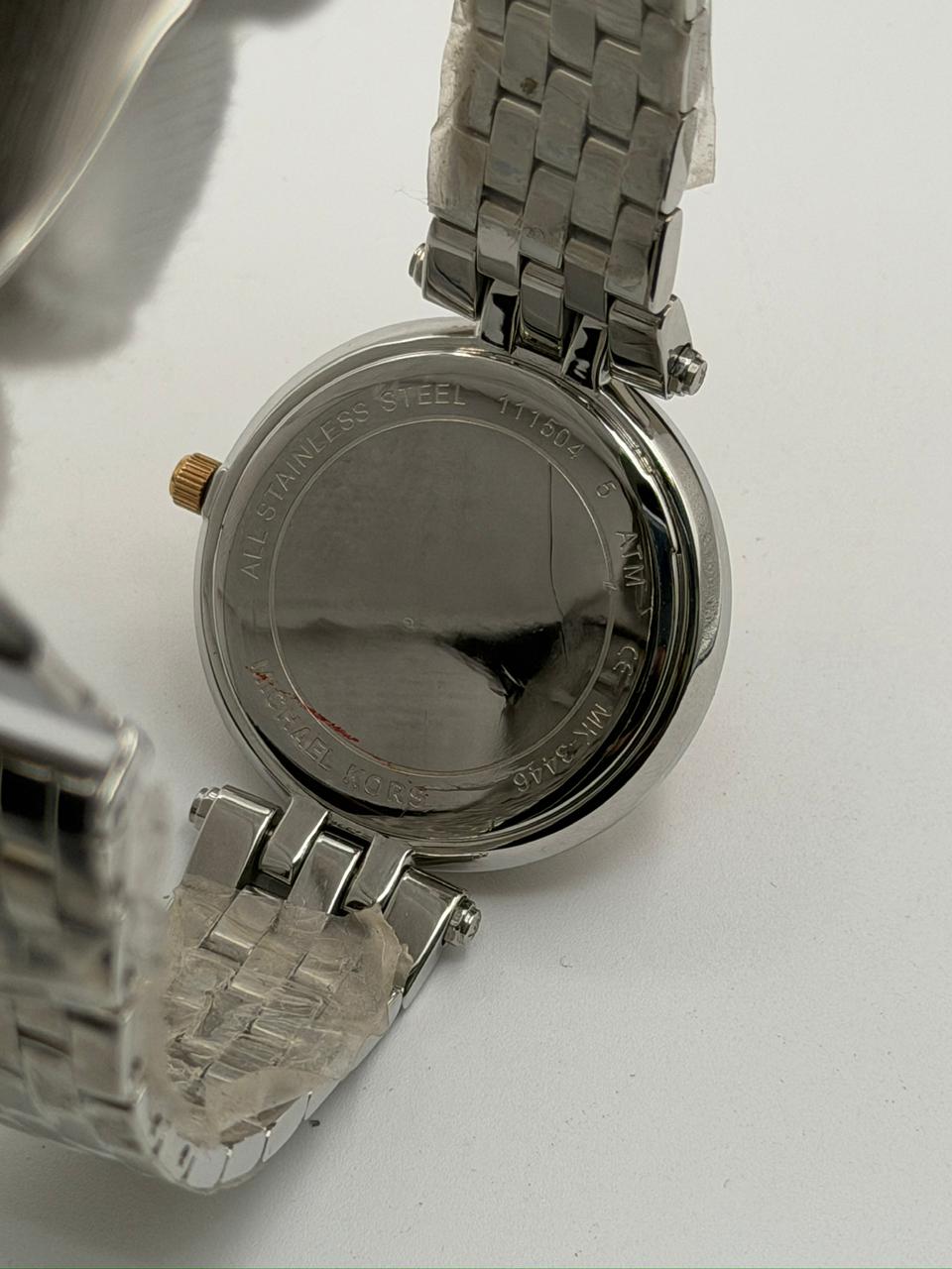 Michael Kors Mini Darci Silver Stainless Steel Crystal Pave Dial Quartz Watch for Ladies - MK-3446 (Pre-Owned)