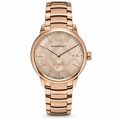 Burberry The Classic Rose gold Stainless Steel Rose Gold Dial Quartz Watch for Gents - BU10013
