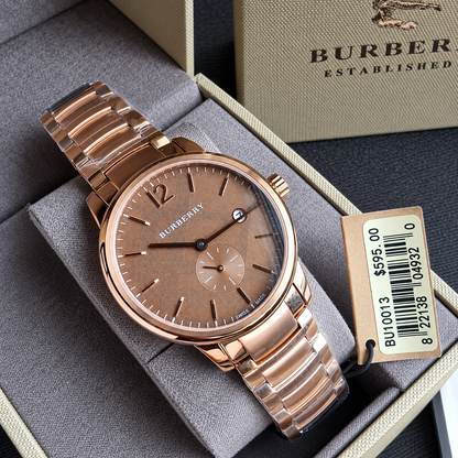 Burberry The Classic Rose gold Stainless Steel Rose Gold Dial Quartz Watch for Gents - BU10013