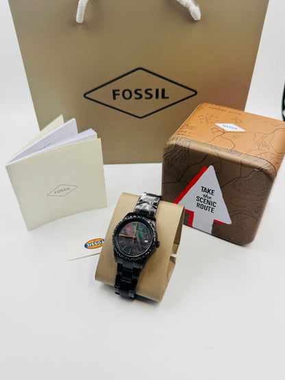 Fossil Black Dial Black Casing Quartz women Watch Bq3441 (Like New)