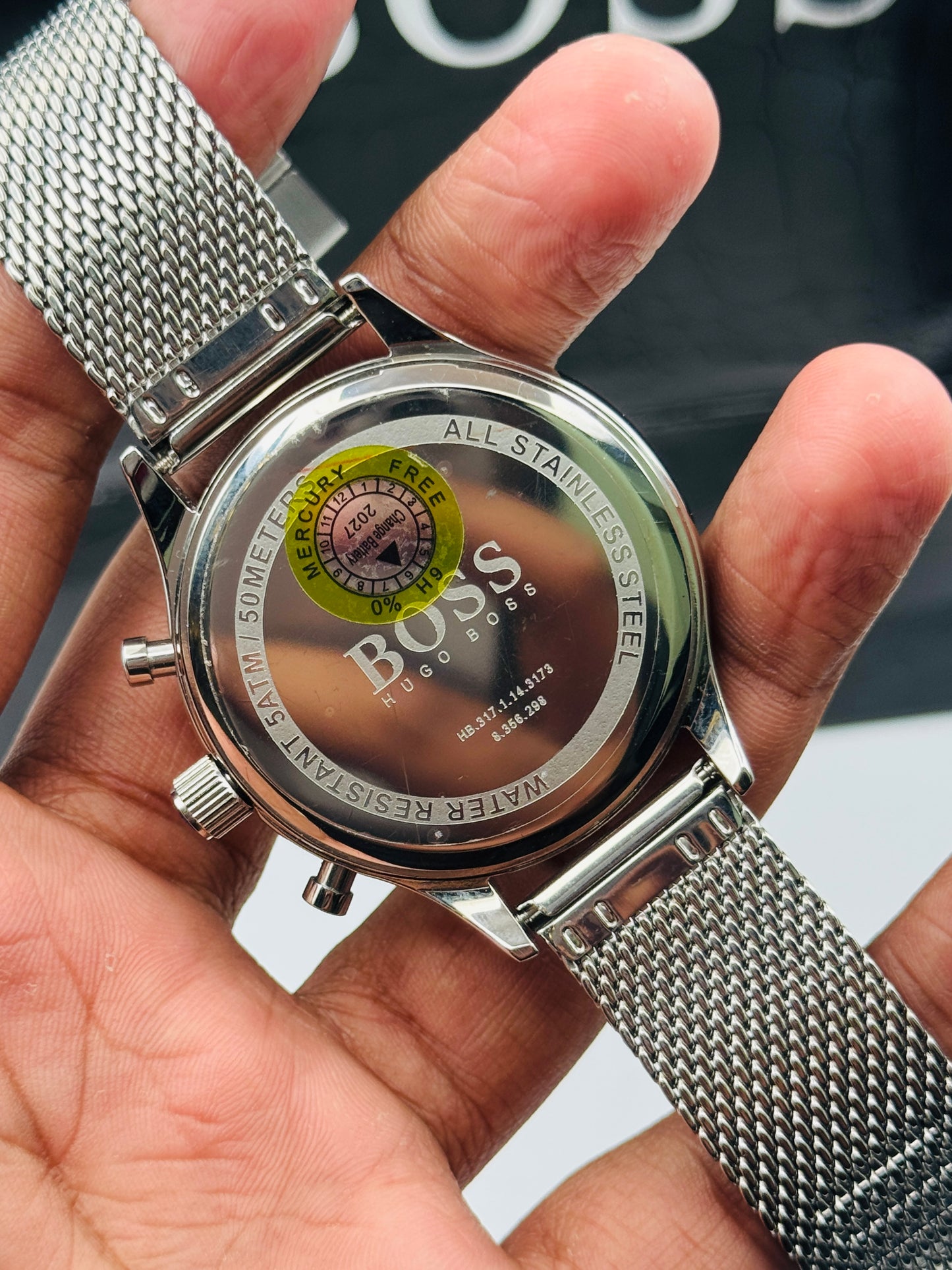 Hugo Boss HB.317.1.14.3178 Original For Mens 42mm Quartz (Like New)