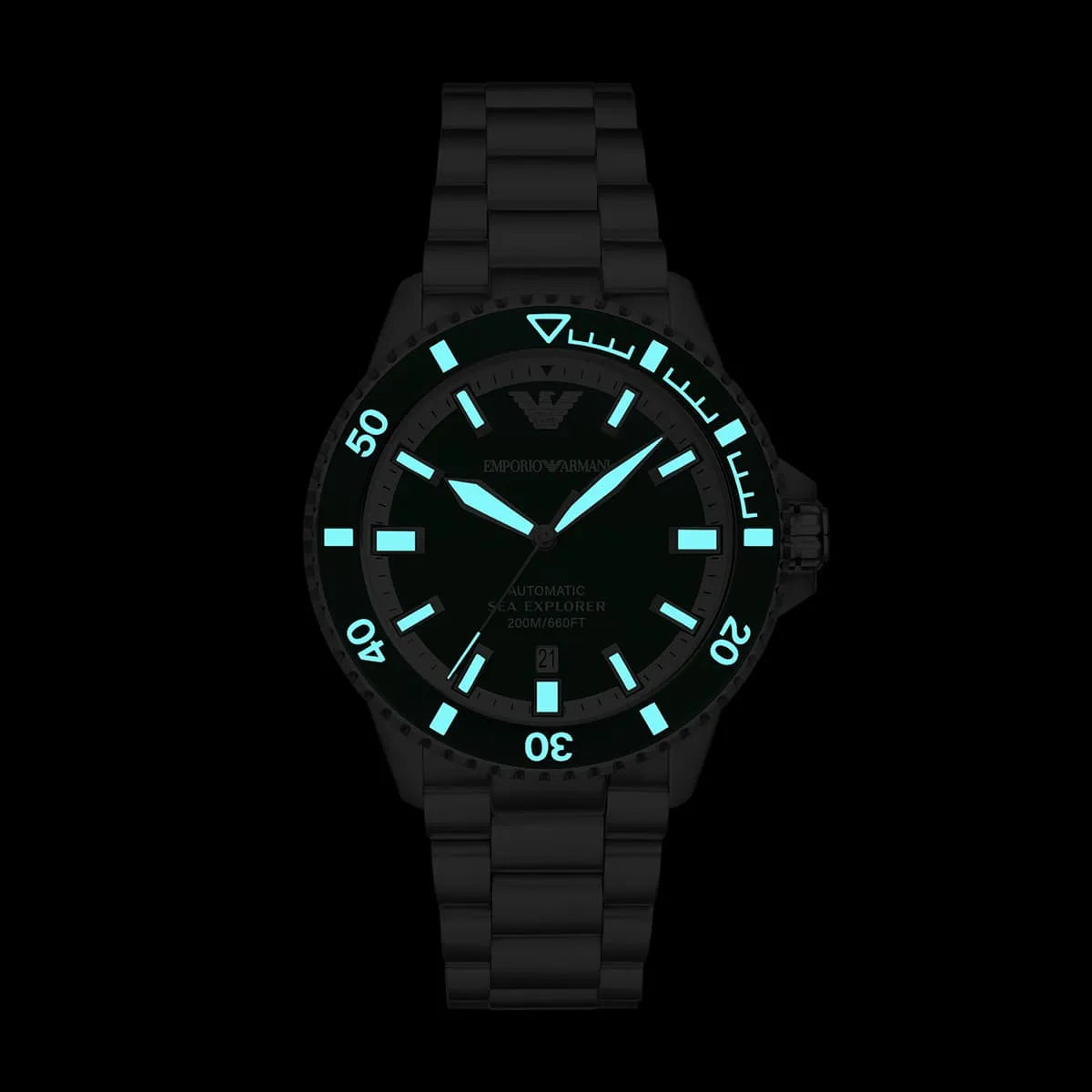 Original Emporio Armani Watch For Men Sea Explorer AR60088 AUTOMATIC-SEA-EXPLORER-DIVER’S-200M