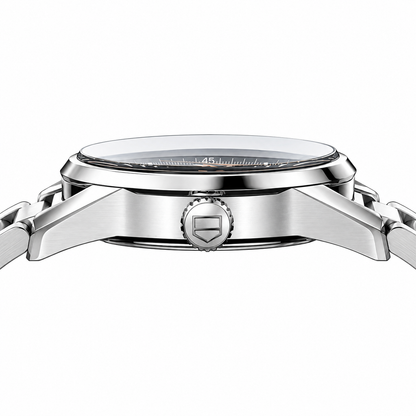 Tag Heuer Carrera Calibre 5 Silver Stainless Steel Black Dial Automatic Watch for Gents - WAR201CBA0723