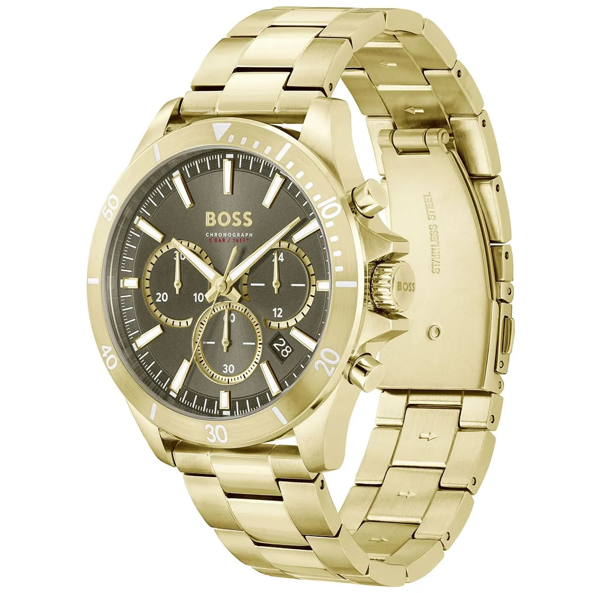 Original Hugo Boss Watch HB.487.1.34.3874 For Men Troper 1514059 5BAR / 165FT Chronograph