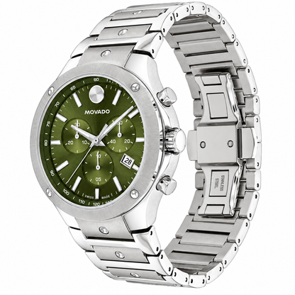 Movado SE Chronograph Green Dial 42mm Men's Watch - 0607976