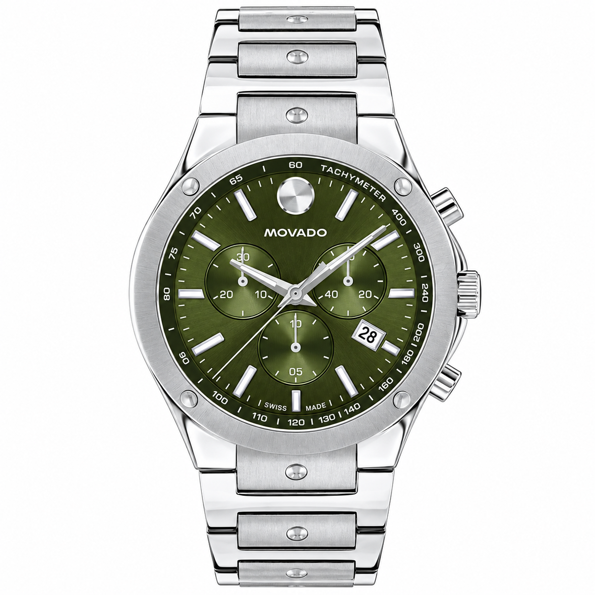 Movado SE Chronograph Green Dial 42mm Men's Watch - 0607976