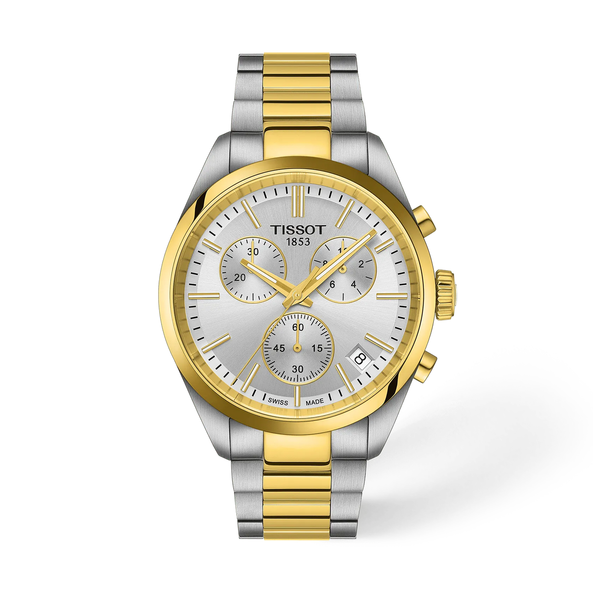 Tissot PR 100 Two-tone Stainless Steel Silver Dial Chronograph Quartz Watch for Gents - T150.417.22.031.00