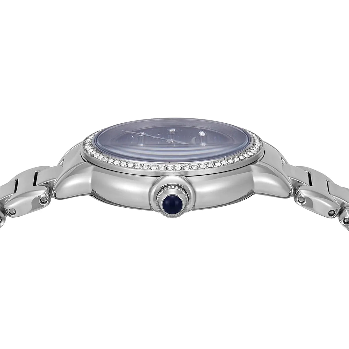 Original Emporio Armani Watch For Women Mia AR11630 With Blue dial , Featured with Crystals Moonphase decorated