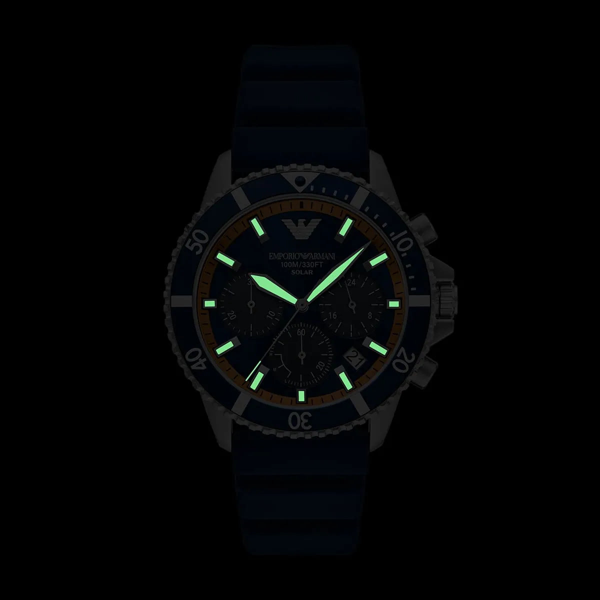 Original Emporio Armani Watch For Men World Explorer AR11696 100M/330FT-SOLAR