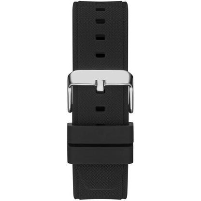 Guess Third Gear Black Silicone Strap Black Dial Chronograph Quartz Watch for Gents -GW0499G3