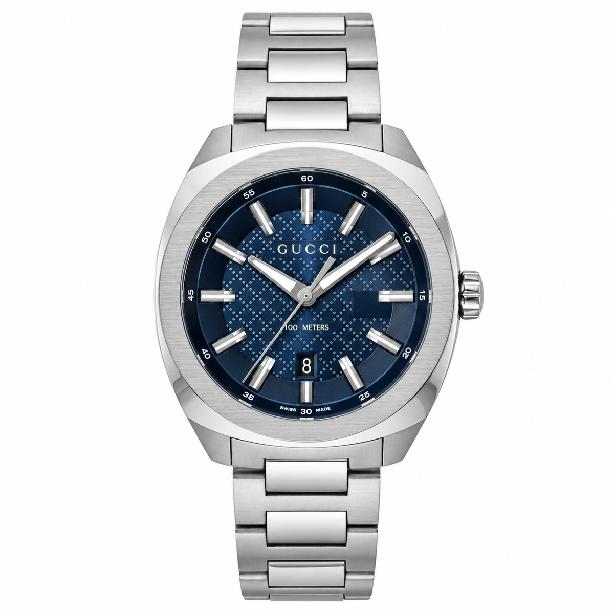 Gucci GG2570 Silver Stainless Steel Blue Dial Quartz Watch for Gents - YA142314