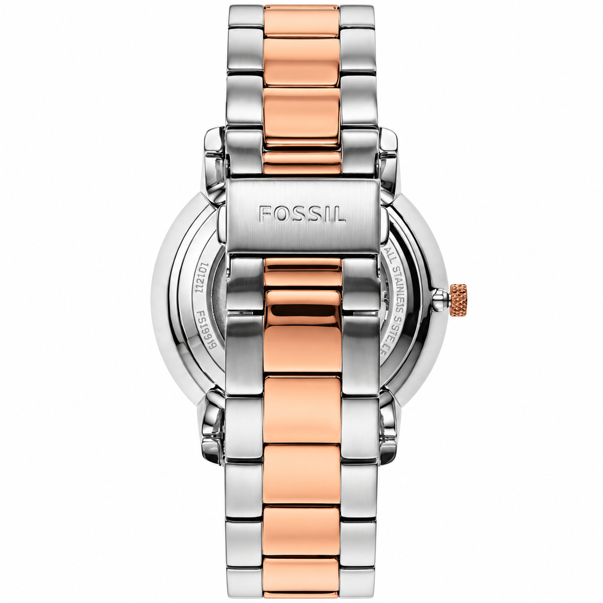 Fossil Men’s Automatic Two-tone Stainless Steel White Skeleton Dial 44mm Watch ME3196