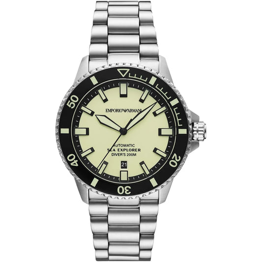 Original Emporio Armani Watch For Men Sea Explorer AR60083 AUTOMATIC-SEA-EXPLORER-DIVER’S-200M