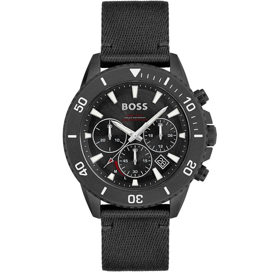 Original Hugo Boss Watch HB.293.1.47.3735 For Men Admiral 1513918 5BAR / 165FT Solar Movement Ocean Plastic Case Chronograph