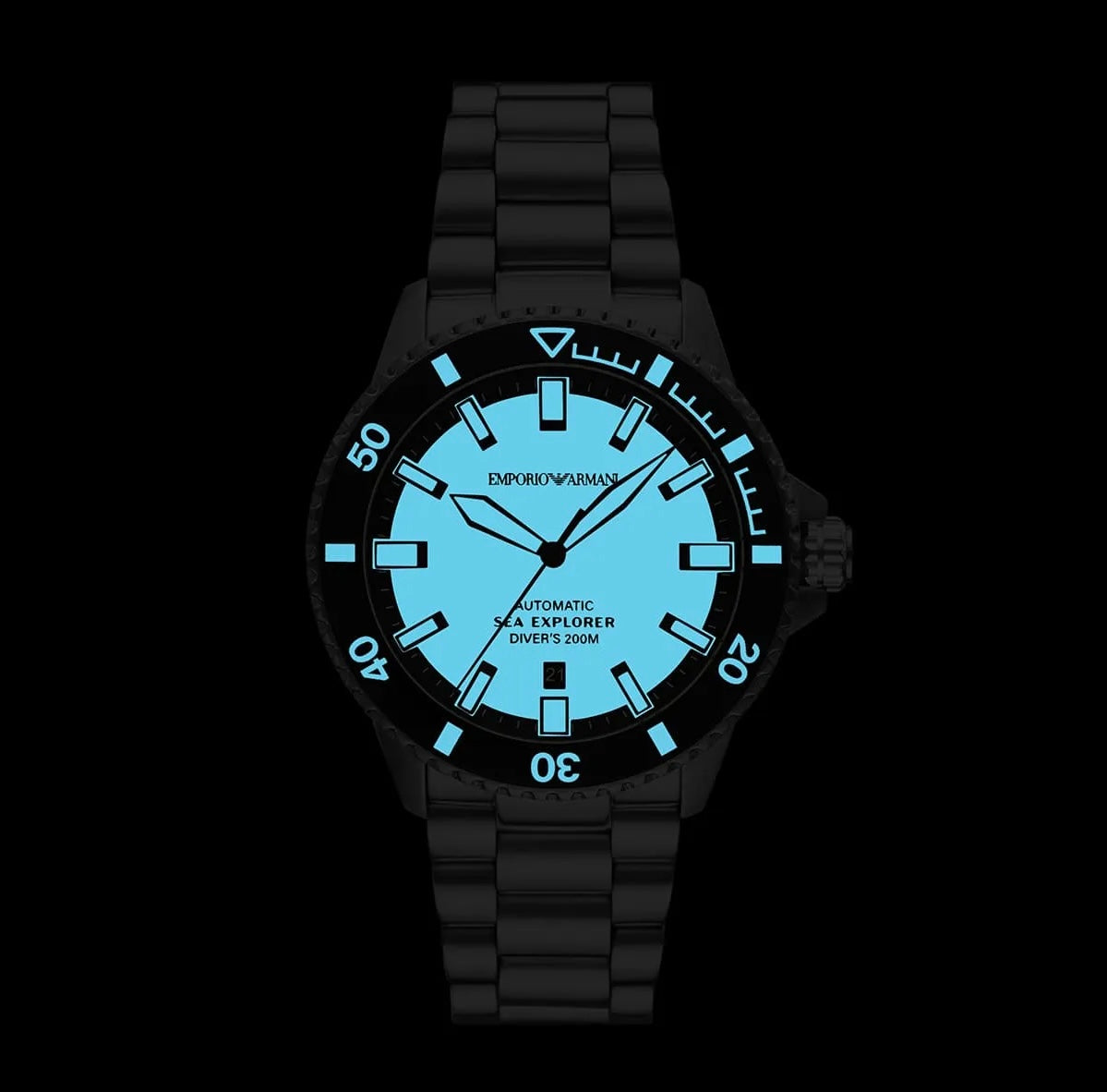 Original Emporio Armani Watch For Men Sea Explorer AR60083 AUTOMATIC-SEA-EXPLORER-DIVER’S-200M