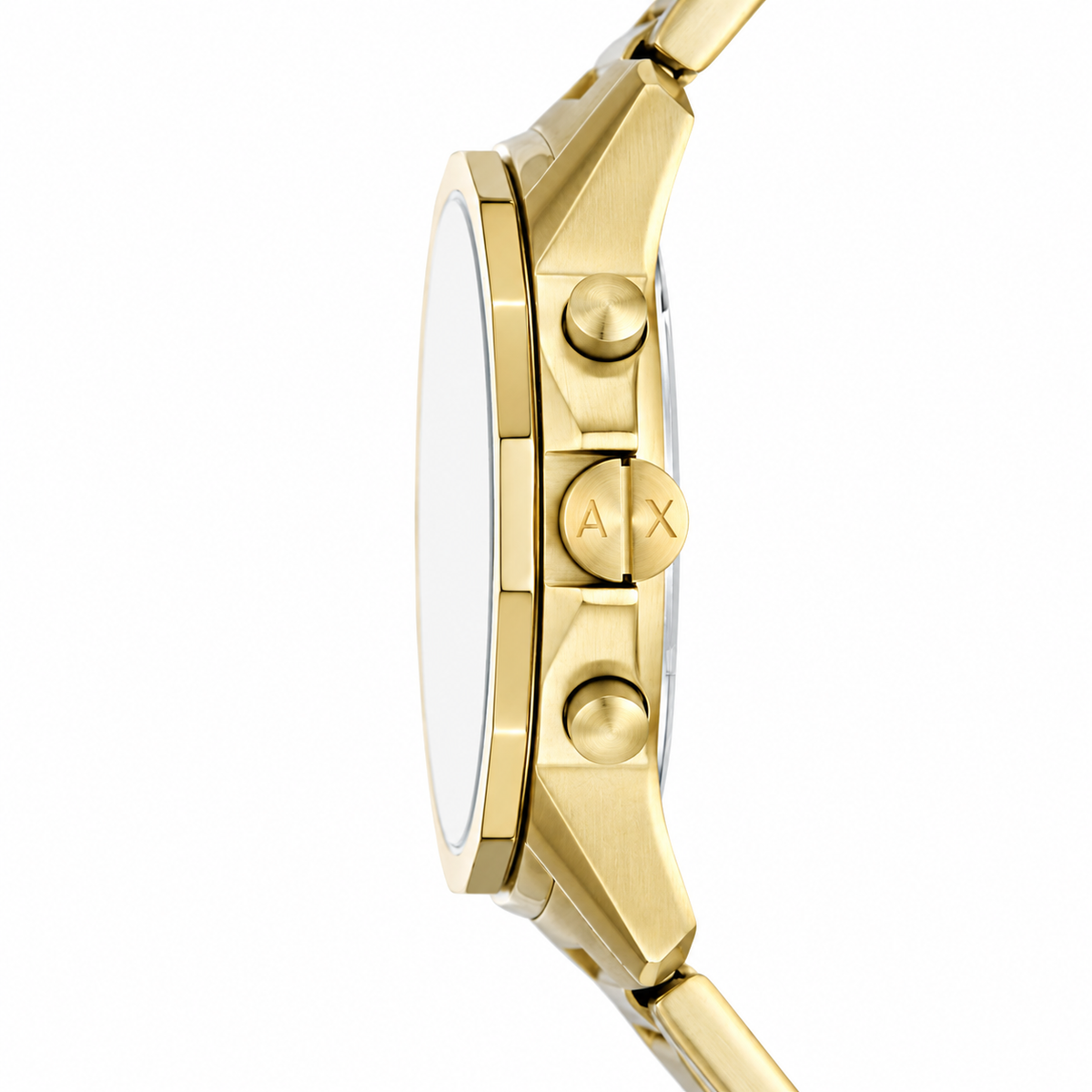 Armani Exchange Banks Gold Stainless Steel Blue Dial Chronograph Quartz Watch for Gents - Ax-7151