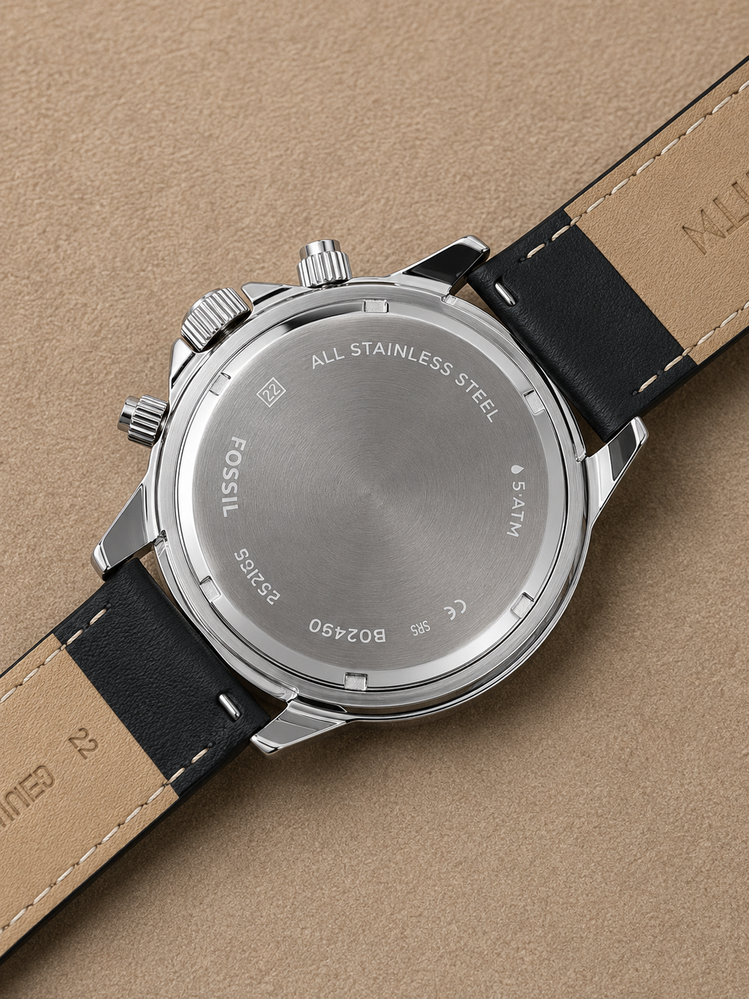 Fossil Bannon Multifunction Silver 45mm Stainless Steel Silver Dial Chronograph Quartz Watch for Gents - BQ2490