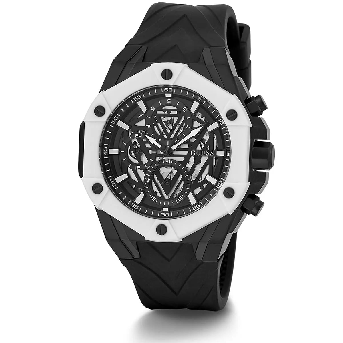 Guess Men’s Quartz Black Silicone Strap Black Dial 47mm Watch GW0579G1