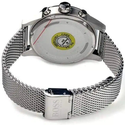 Hugo Boss Jet Chronograph Grey Dial Silver Mesh Bracelet Watch for Men - 1513440