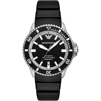 Original Emporio Armani Watch For Men Sea Explorer AR60086 AUTOMATIC-SEA-EXPLORER-DIVER’S-200M With Black dial