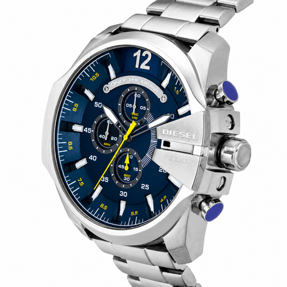 Original Diesel Watch For Men Mega Chief DZ4465 with Blue dial