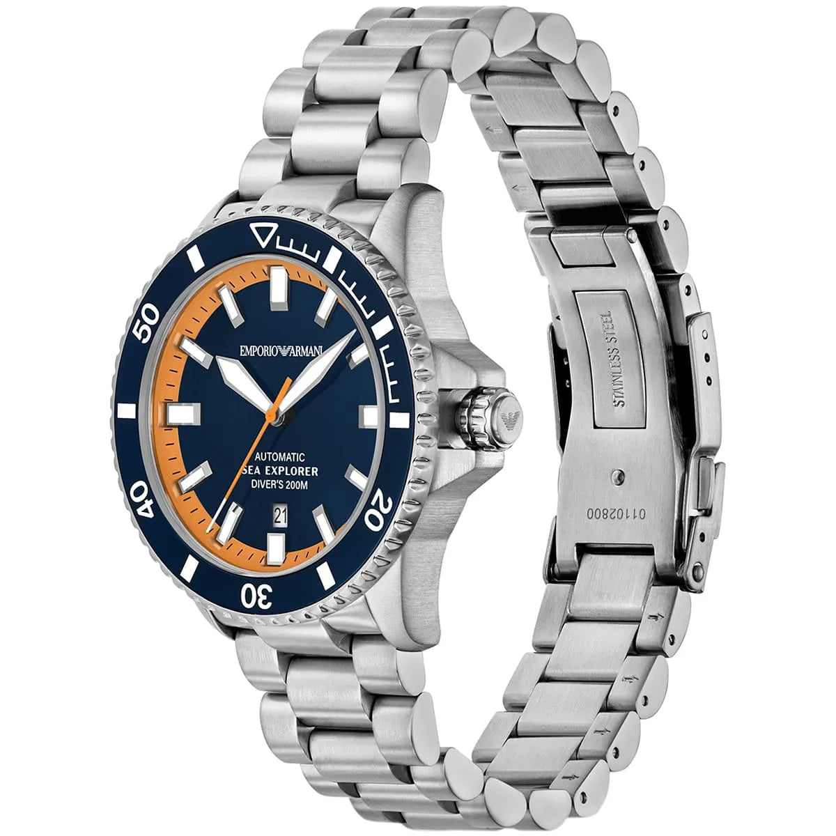 Original Emporio Armani Watch For Men Sea Explorer AR60090 AUTOMATIC-SEA-EXPLORER-DIVER’S-200M