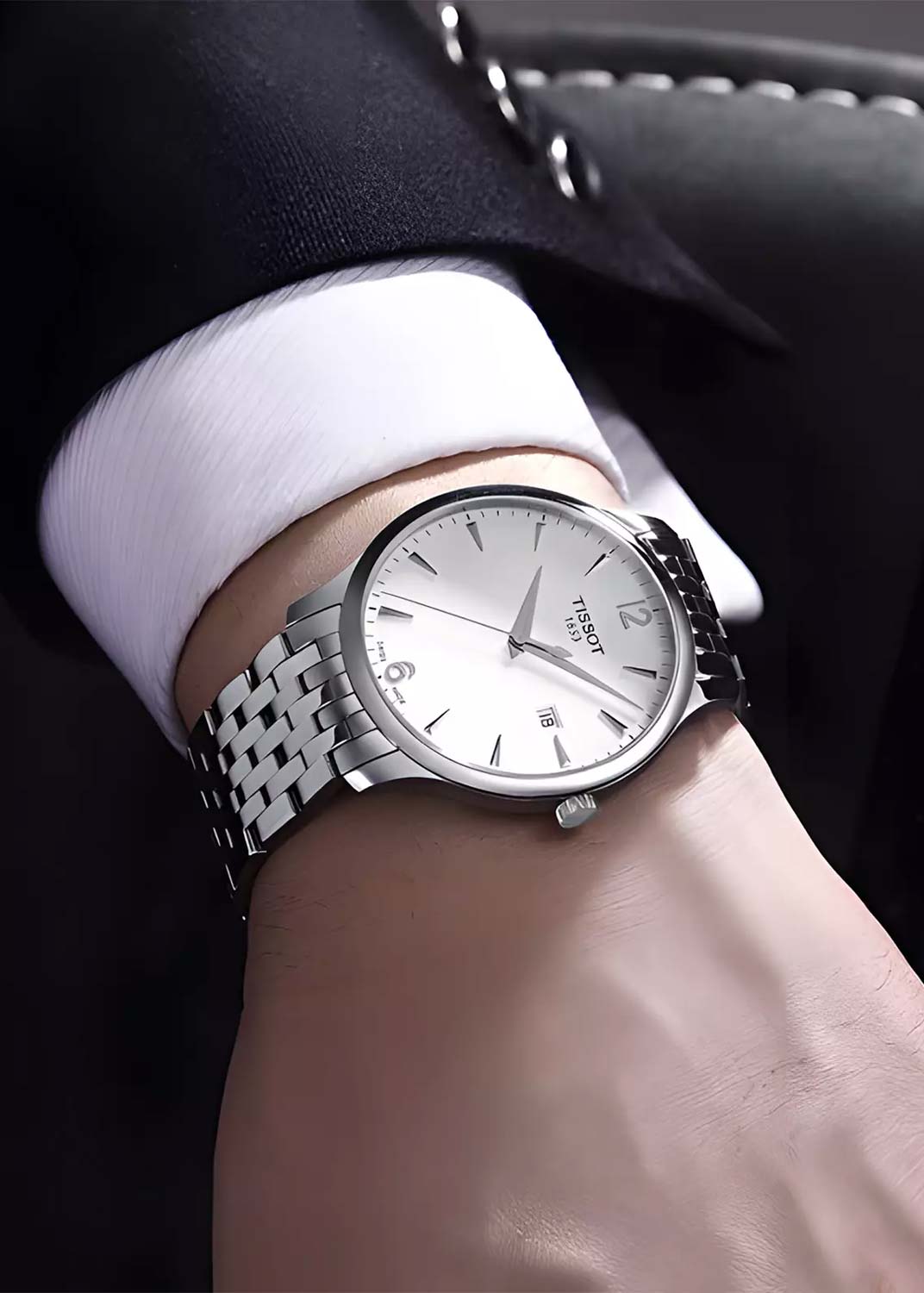 TISSOT Men’s Quartz Swiss Made Stainless Steel White Dial 42mm Watch T063.610.11.037.00