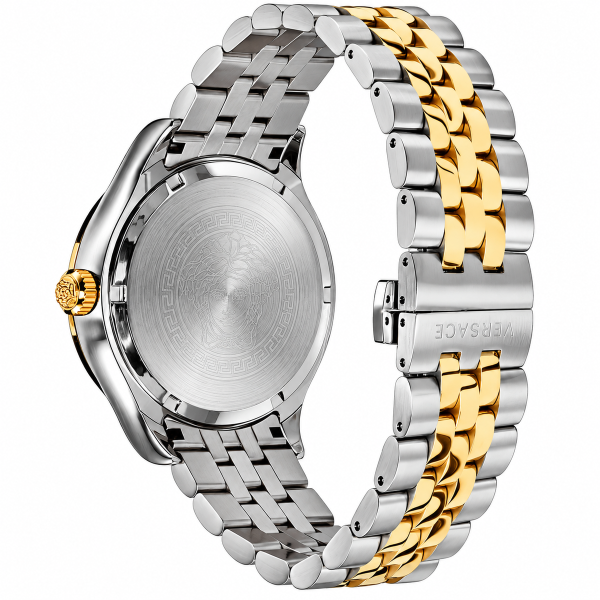 Versace Helenium-Vk Two-tone Stainless Steel Blue Dial Quartz Watch for Gents - VEVK00520