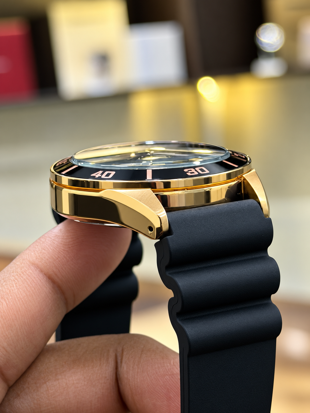 Original Alba Watch For Men Active AG8K20X1 With Brown Dial Rubber Belt with Black Color