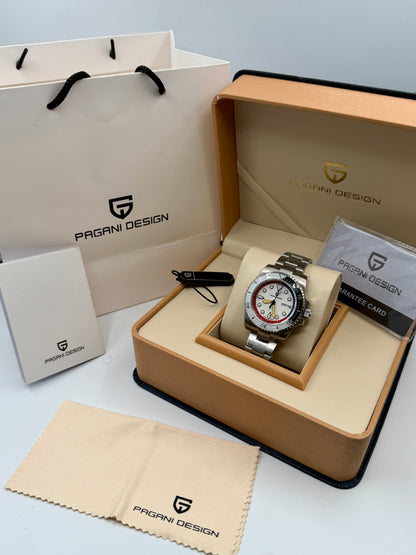 Pagani Design Silver Stainless Steel White Dial Automatic Watch for Gents - PD-1726 40mm