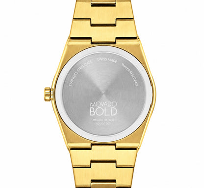 Movado Gold Stainless Steel Black Dial Quartz Watch for Gents - Movado 3601223