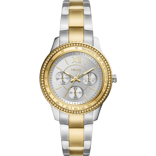Fossil Women’s Quartz Two-Tone Stainless Steel Silver Dial 37mm Watch ES5107