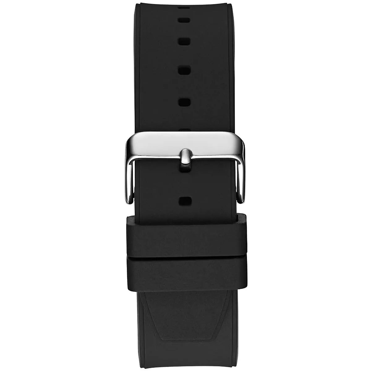 Guess Men’s Quartz Black Silicone Strap Silver Dial 46mm Watch GW0641G1