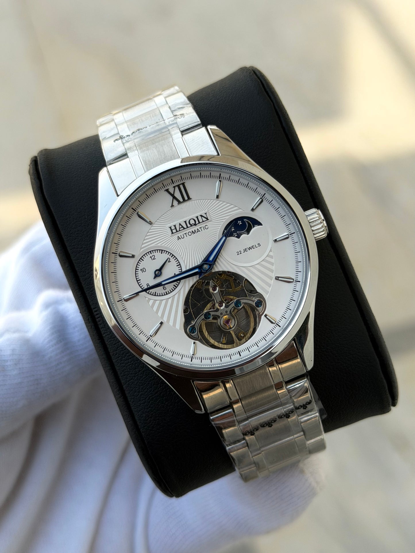 Haiqin Original Moonphrase Watch Mens Automatic 43mm