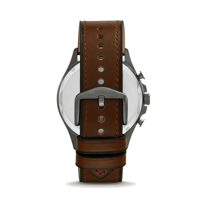 Fossil Forrester Brown Leather Strap Gray Dial Chronograph Quartz Watch for Gents - FS5815