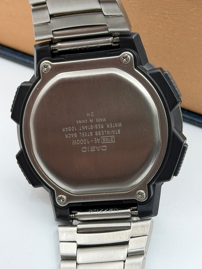 Casio Illuminator Silver Resin Band Grey Dial Digital Watch for Gents - AE-1000WD-1AVDF