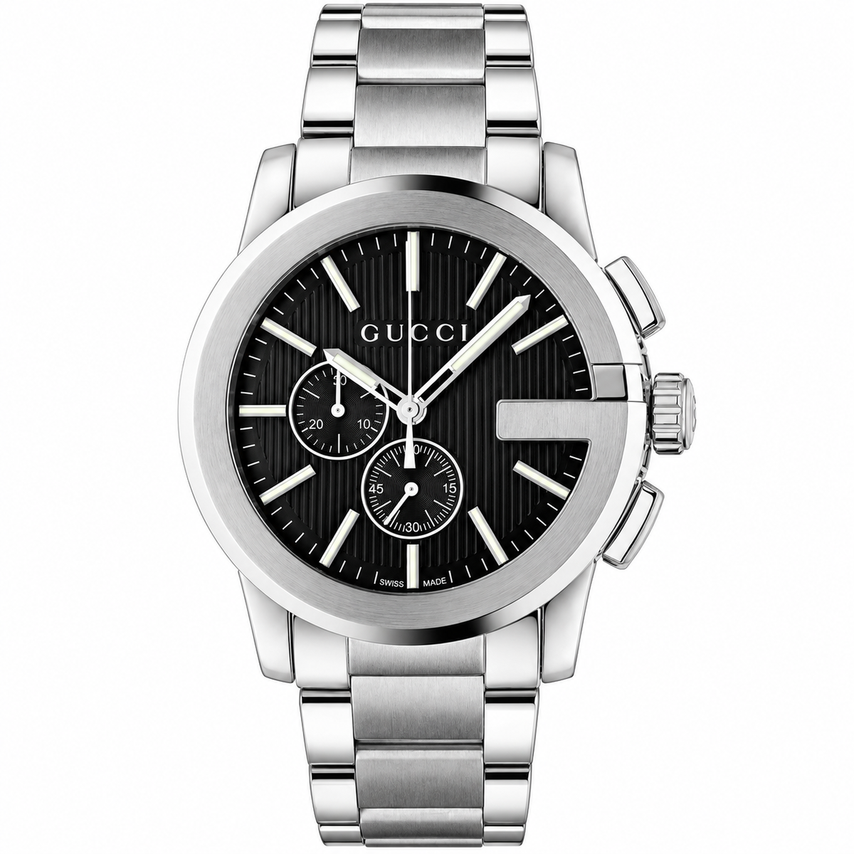 Gucci G-Chrono Two-tone Stainless Steel Black Dial Chronograph Quartz Watch for Gents - YA101204