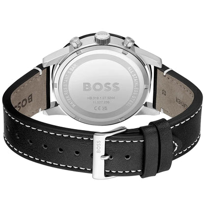 Hugo Boss Allure Black Dial Black Leather Strap Watch for Men - 1513920