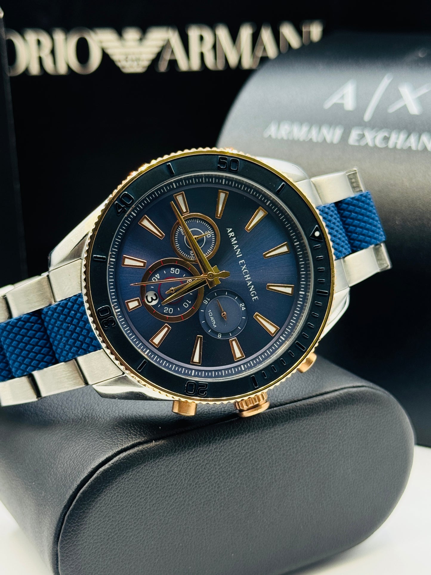 Armani Exchange AX-1830 Original For Mens 46mm Quartz Two Tone Braclet