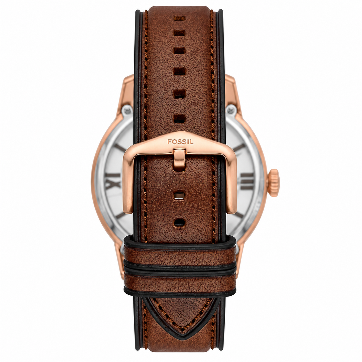 FOSSIL TOWNSMAN SKELETON & BROWN LEATHER STRAP WATCH FOR MEN ME3259