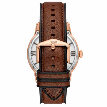 FOSSIL TOWNSMAN SKELETON & BROWN LEATHER STRAP WATCH FOR MEN ME3259