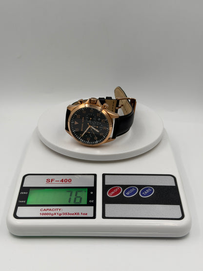 Michael Kors Gage Black Leather Strap Black Dial Chronograph Quartz Watch for Gents - MK8535