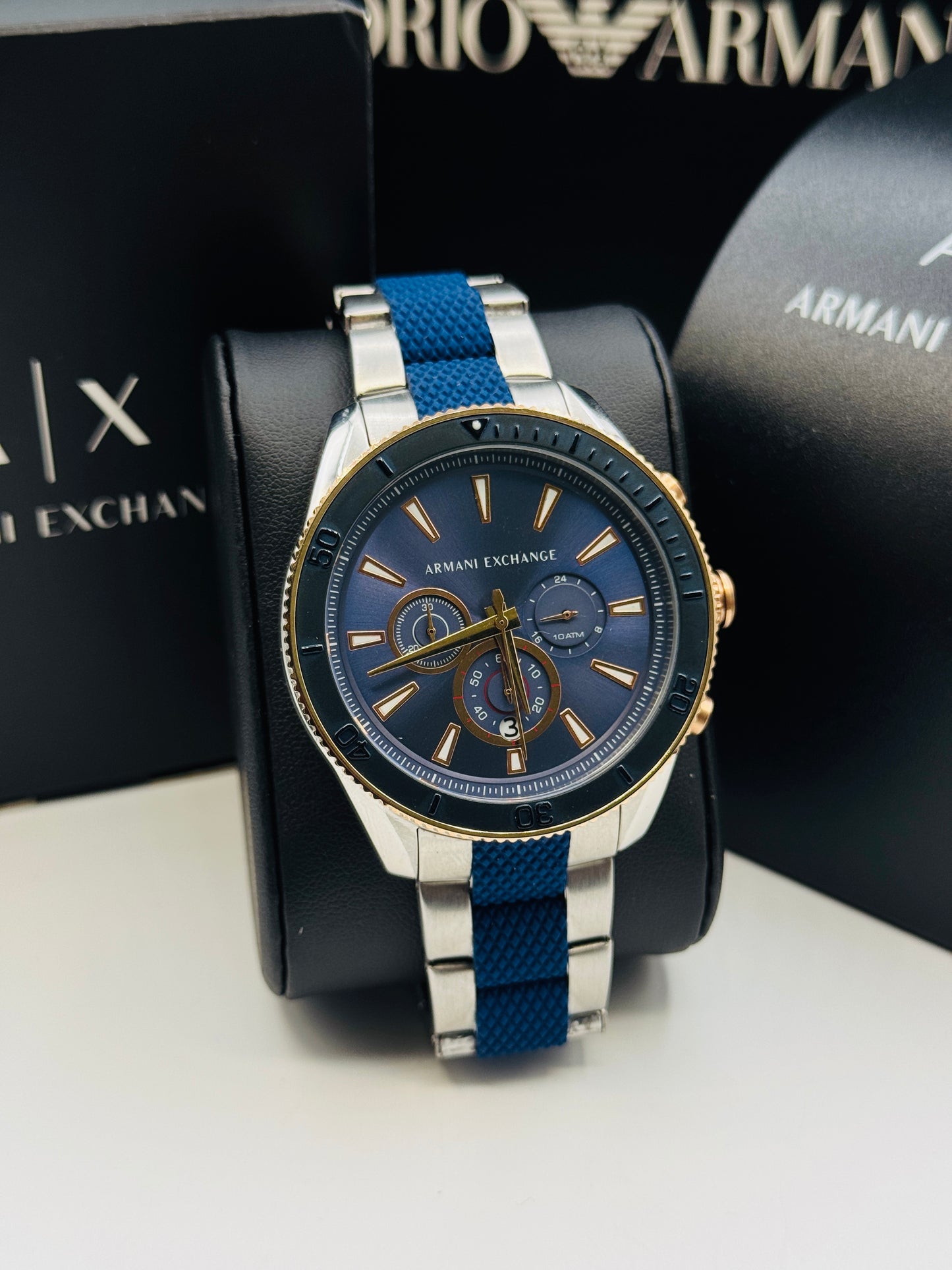 Armani Exchange AX-1830 Original For Mens 46mm Quartz Two Tone Braclet