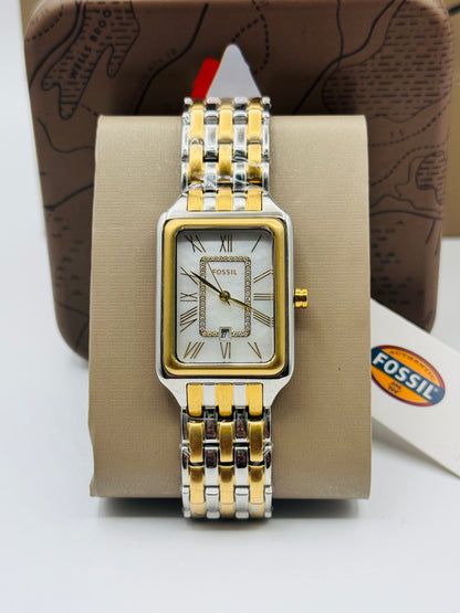 Fossil Raquel Two-tone Stainless Steel Mother Of Pearl Dial Quartz Watch for Ladies - ES5305 (Pre-Owned)