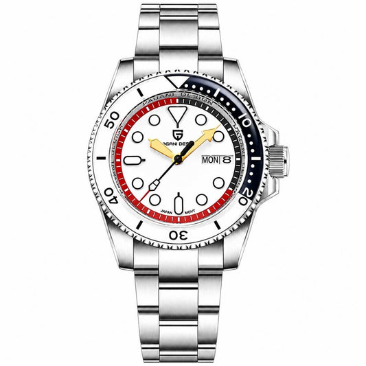 Pagani Design Silver Stainless Steel White Dial Automatic Watch for Gents - PD-1726 40mm