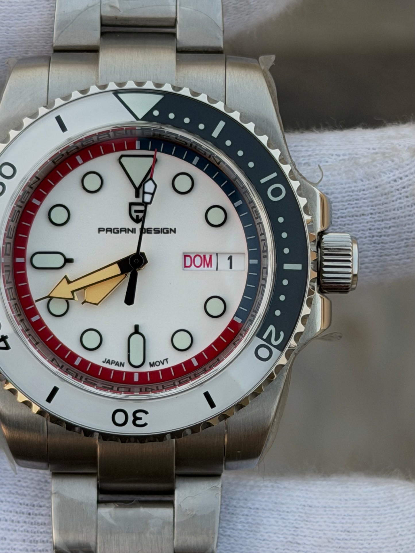 Pagani Design Silver Stainless Steel White Dial Automatic Watch for Gents - PD-1726 40mm