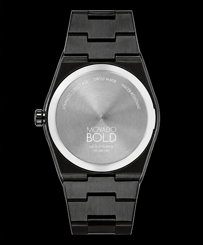 Movado Black Stainless Steel Grey Dial Quartz Watch for Gents - Movado 3601224