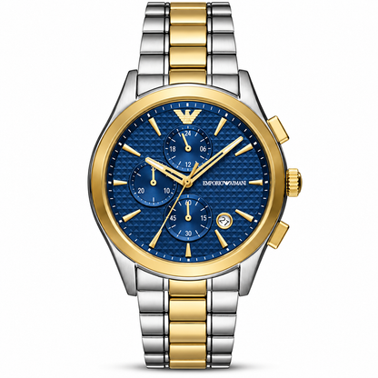 Emporio Armani Paolo Two-tone Stainless Steel Blue Dial Chronograph Quartz Watch for Gents - AR11579